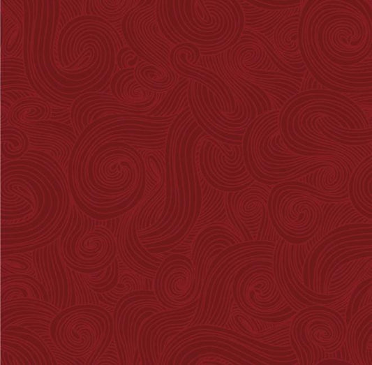 Just Color - Burgundy Swirl Dark Red Tonal Blender Fabric, Studio E E60-1351-BUR, Xmas Red Swirl Texture Tonal Quilt Fabric, By the Yard