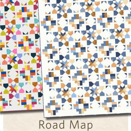 Road Map Quilt Pattern, Antler Quilt Design AQD0295, Fat Quarter FQ Scrap Friendly Patchwork Stars Throw Queen Table Topper Quilt Pattern