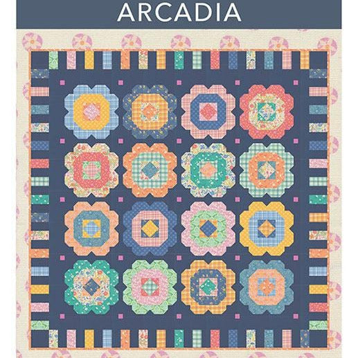 Arcadia Quilt Pattern, Crystal Manning CMA900, Fat Quarter FQ Friendly Flowers Throw Quilt Pattern