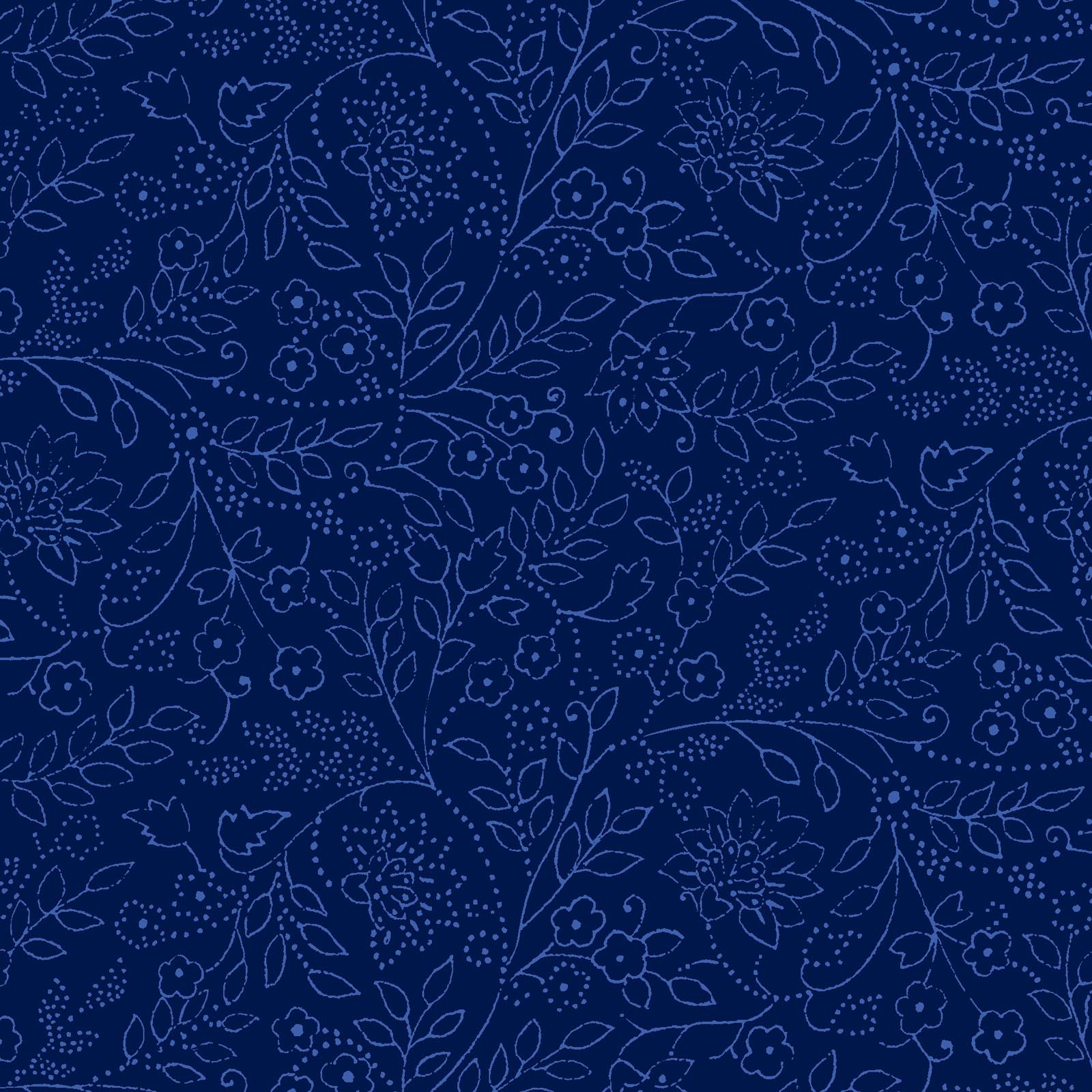 Blue Belle 2.5" Strips, Maywood Studio ST-MASBLBE, 2.5" Precut Blue White Floral Fabric Strips, Floral Fabric Strip Roll