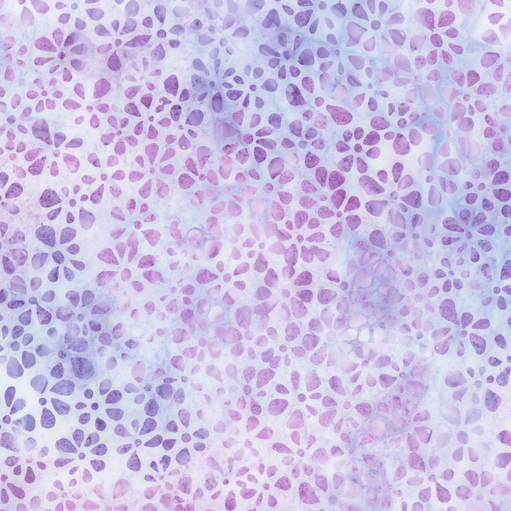 Artisan Batiks Dancing Petals 5" Charm Squares, Robert Kaufman CHS-1318-42, 5" Precut Blue Purple Floral Batik Charm Pack Fabric Squares