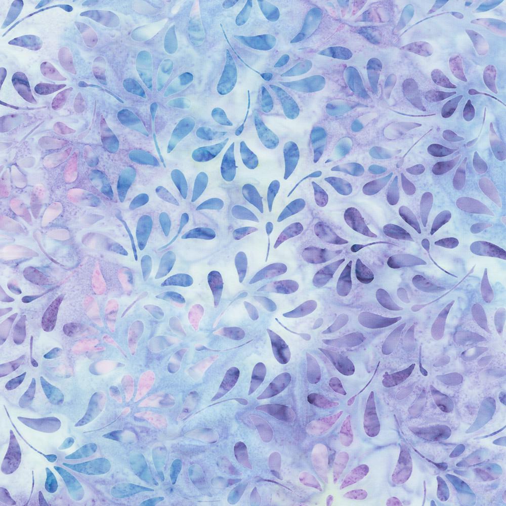 Artisan Batiks Dancing Petals 5" Charm Squares, Robert Kaufman CHS-1318-42, 5" Precut Blue Purple Floral Batik Charm Pack Fabric Squares
