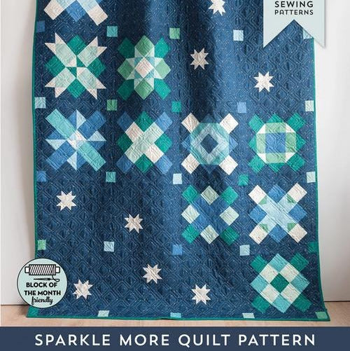 Sparkle More Quilt Pattern, Melissa Mortenson PDC4870, Yardage Friendly Modern Granny Square Sampler Quilt Pattern
