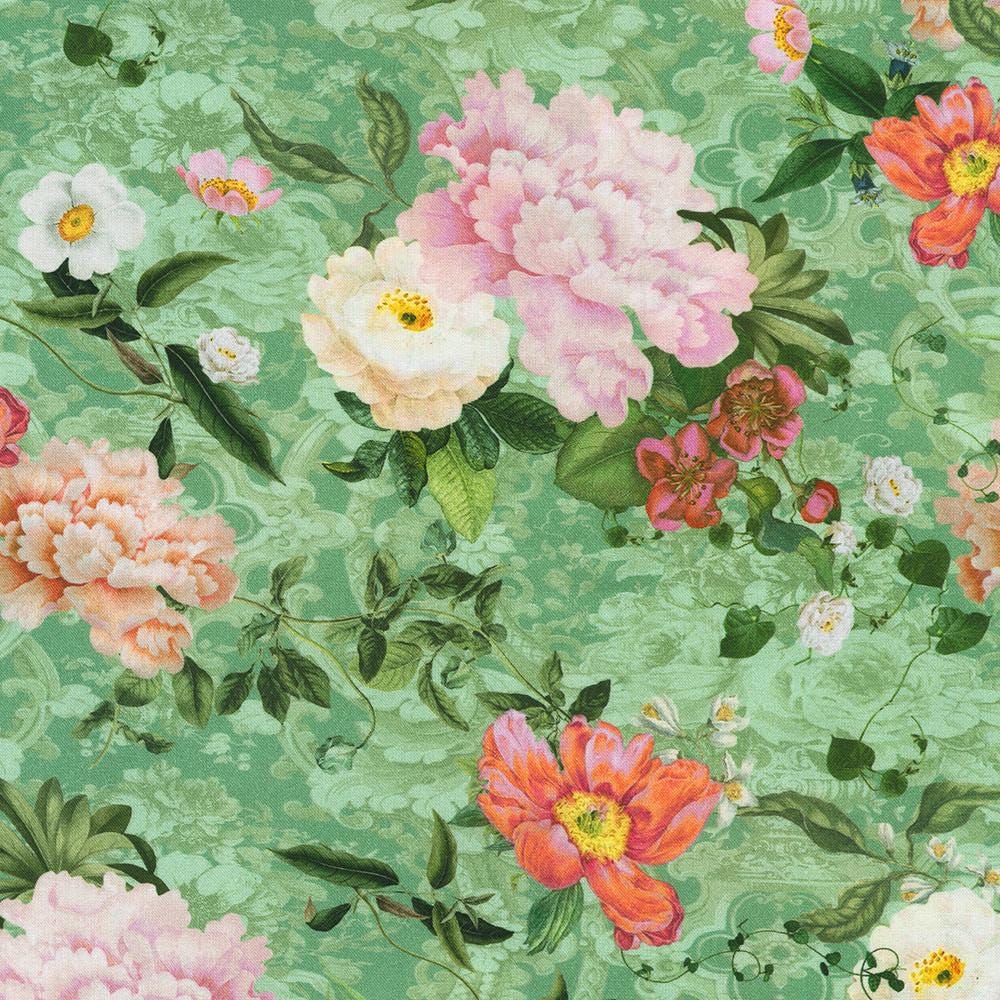 Serene Dream 10" Fabric Squares, Robert Kaufman TEN-1412-42, Pink Green Blue Purple Asian Japanese Inspired 10" Precut Fabric Squares