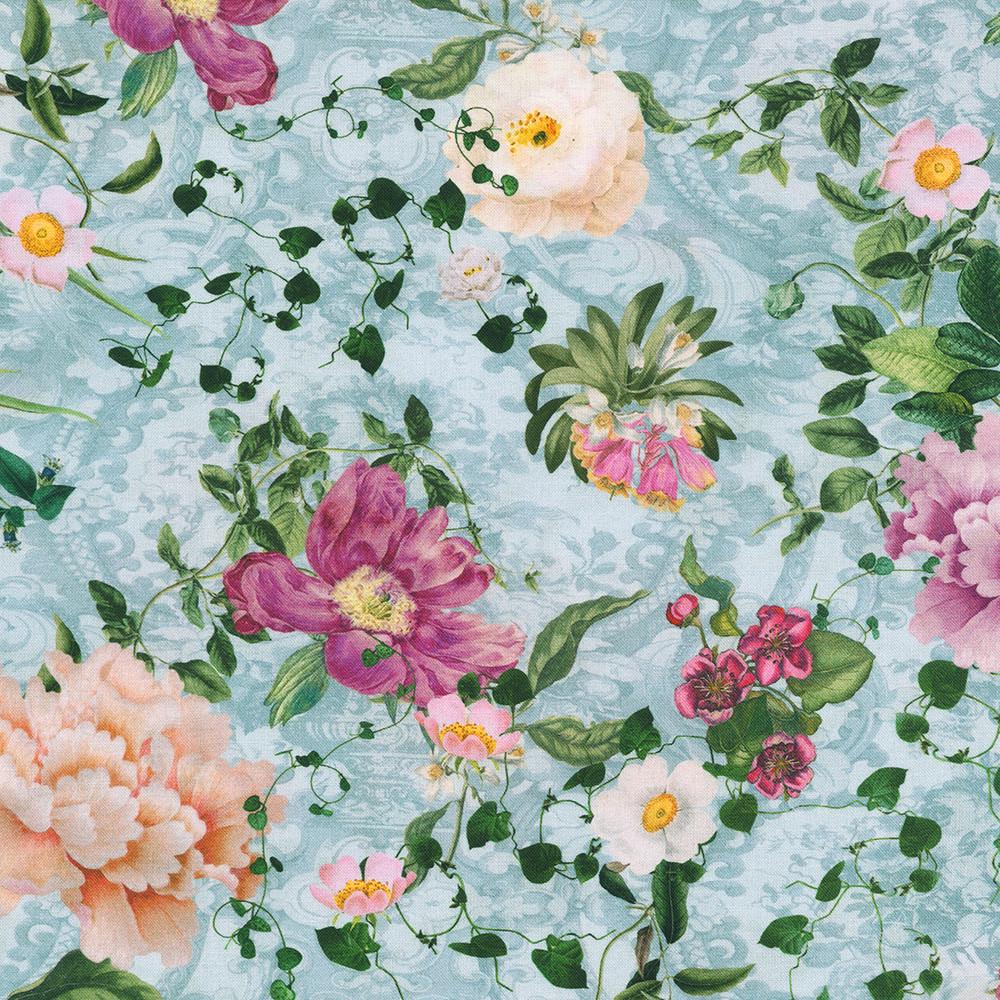 Serene Dream 10" Fabric Squares, Robert Kaufman TEN-1412-42, Pink Green Blue Purple Asian Japanese Inspired 10" Precut Fabric Squares