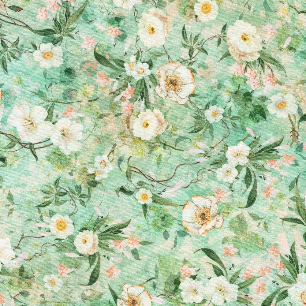 Serene Dream 10" Fabric Squares, Robert Kaufman TEN-1412-42, Pink Green Blue Purple Asian Japanese Inspired 10" Precut Fabric Squares