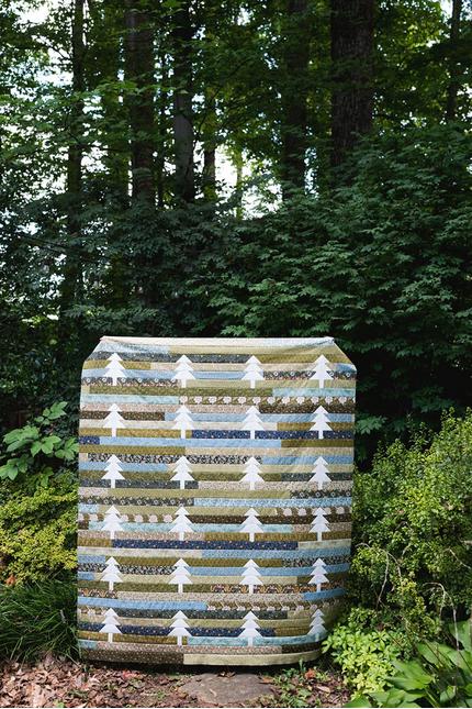 Jelly Trees Quilt Pattern, Modernly Morgan MM-034, Jelly Roll Yardage Friendly Christmas Pine Trees Throw Quilt Pattern, McCollough