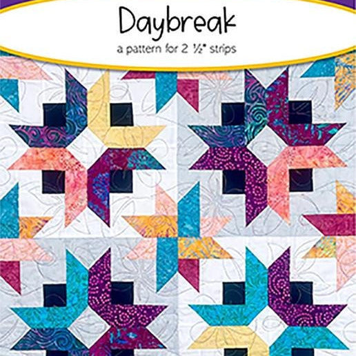 Daybreak Quilt Pattern, Cozy Quilt Designs CQD01094, 2.5" Precut Fabric Strips Jelly Roll Friendly Star Quilt Pattern