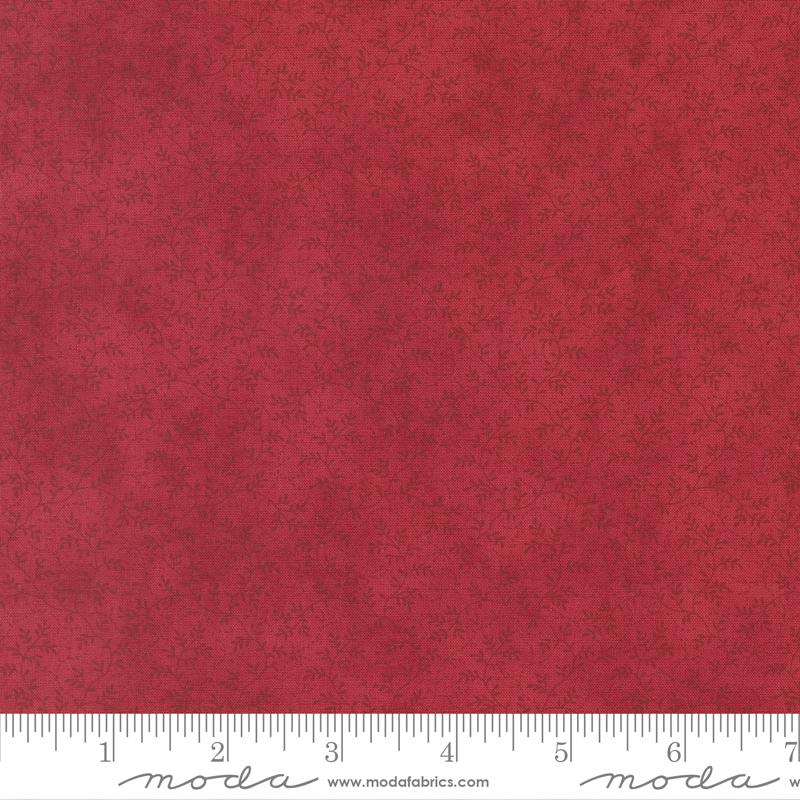 Ambiance - Red Tonal Vines Blender Fabric, Moda 44417 13 Rose, Mottled Red Texture Tonal Cotton Fabric, 3 Sisters, By the Yard