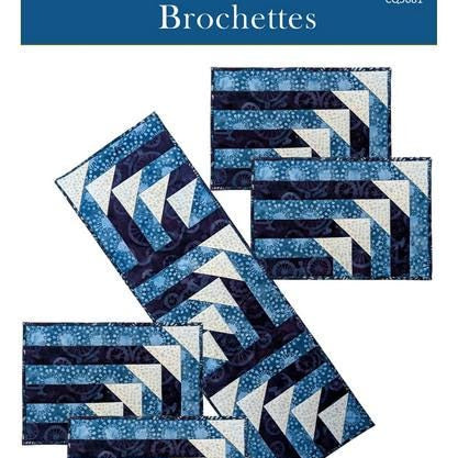 Brochettes Table Runner Place Mats Quilt Pattern, Canuck Quilter Designs CQ5681, Yardage Friendly Table Runner Placemats Quilt Pattern
