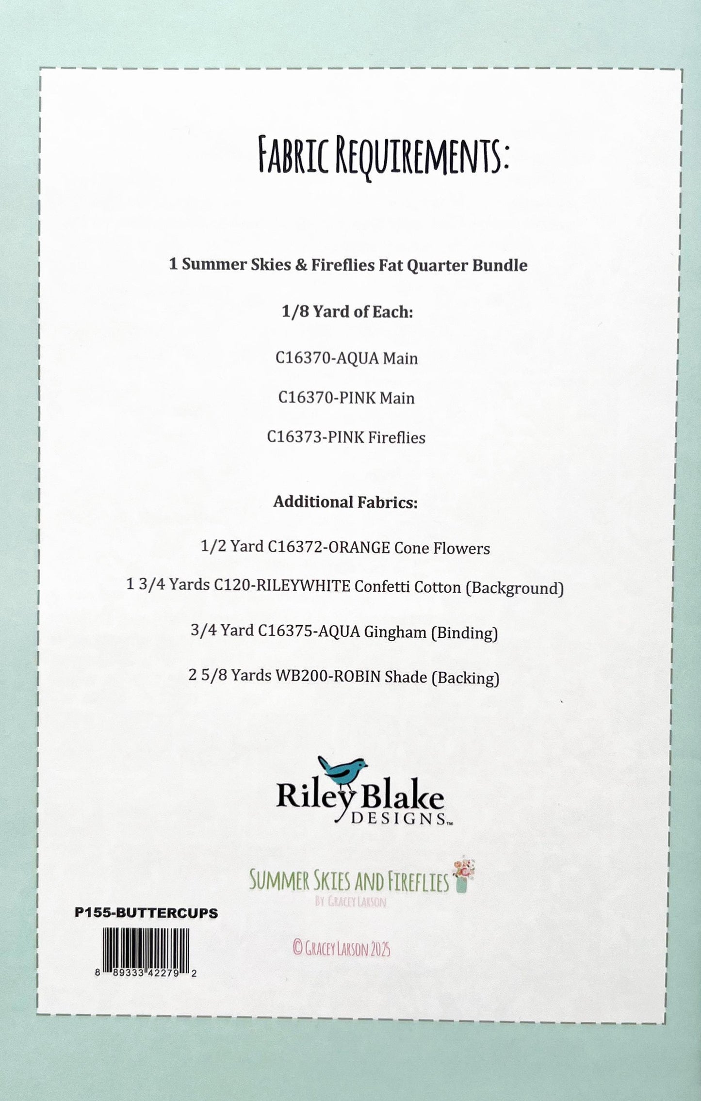 Dancing Buttercups Quilt Pattern, Gracey Larson P155-BUTTERCUPS, FQ Fat Quarter Friendly Flowers Square Lap Throw Quilt Pattern