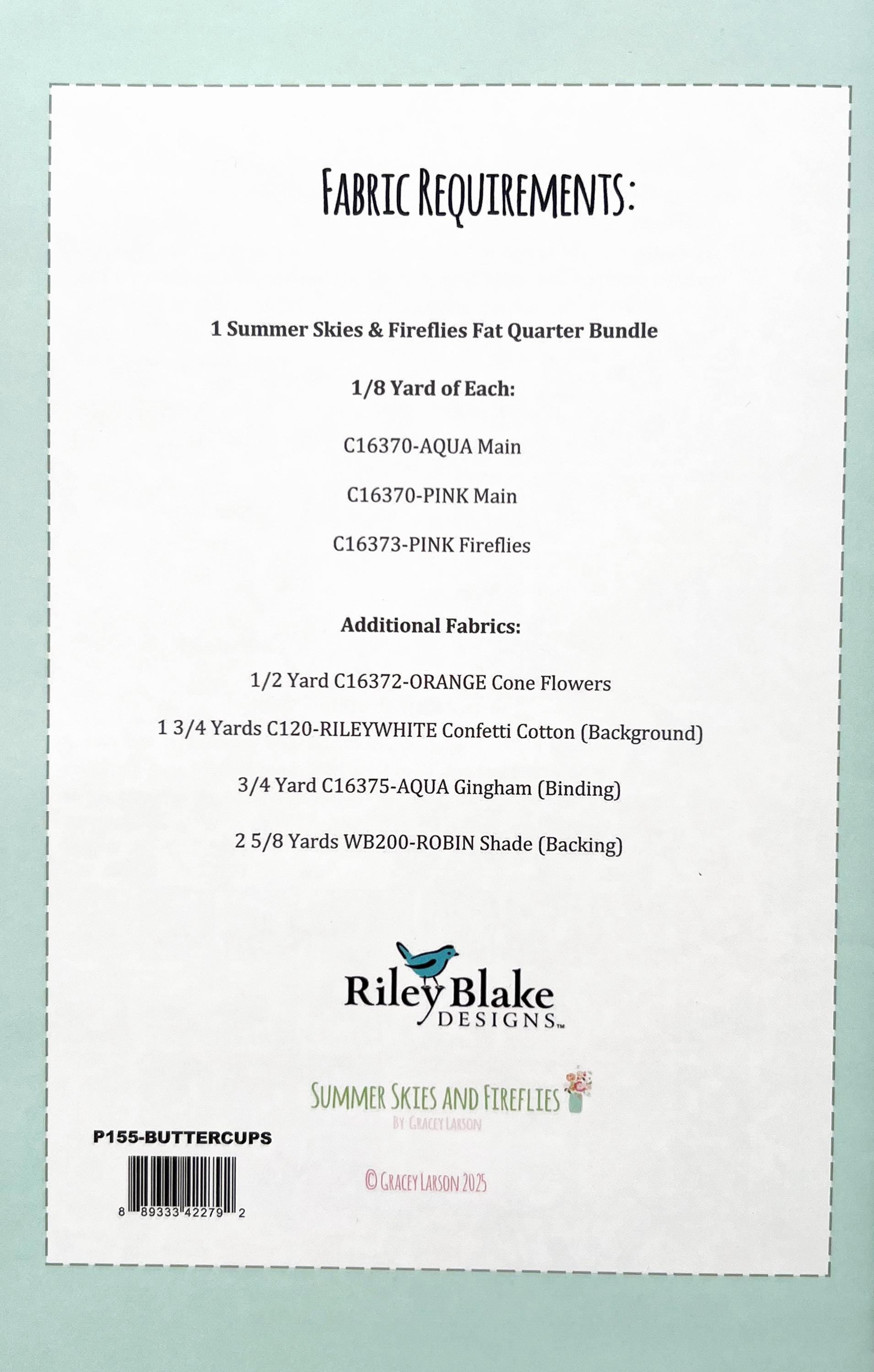 Dancing Buttercups Quilt Pattern, Gracey Larson P155-BUTTERCUPS, FQ Fat Quarter Friendly Flowers Square Lap Throw Quilt Pattern