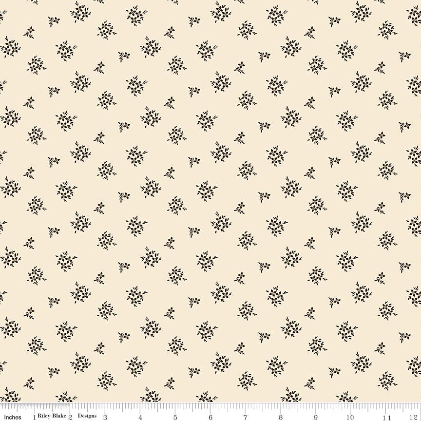 Morning Latte 5" Stacker, Riley Blake 5-16920-42, 5" Precut Pink Blue Brown Rust Autumn Fall Floral Fabric Squares, Sandy Gervais