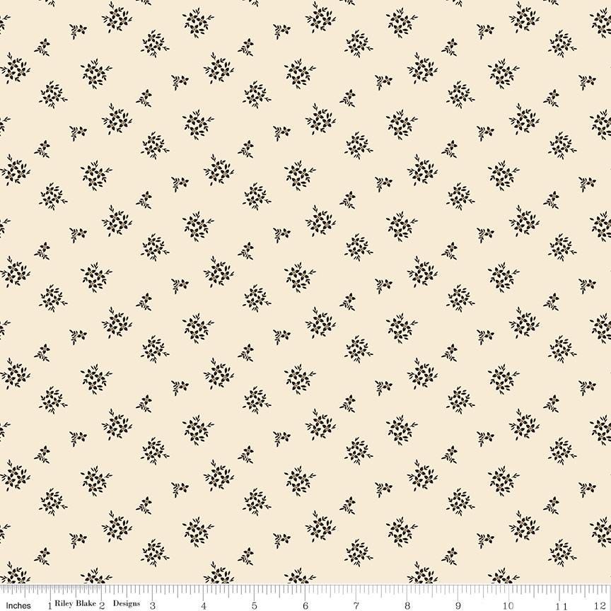 Morning Latte Rolie Polie, Riley Blake RP-16920-40, 2.5" Precut Brown Mint Rose Aqua Rust Floral Fabric Strips, Sandy Gervais