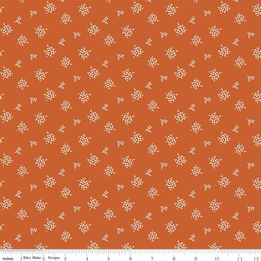 Morning Latte Rolie Polie, Riley Blake RP-16920-40, 2.5" Precut Brown Mint Rose Aqua Rust Floral Fabric Strips, Sandy Gervais