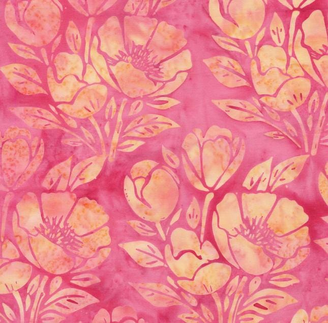Hello Sunshine Strip Pack, Island Batik, 2.5" Precut Yellow Pink Orange Batik Jelly Roll Fabric Strips