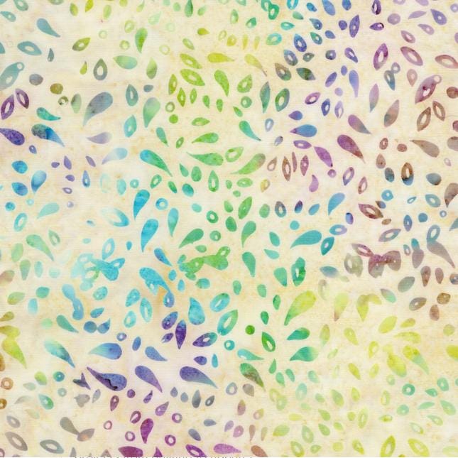 Garden Bloom Strip Pack, Island Batik, 2.5" Precut Purple Pink Green Blue Floral Batik Jelly Roll Fabric Strips