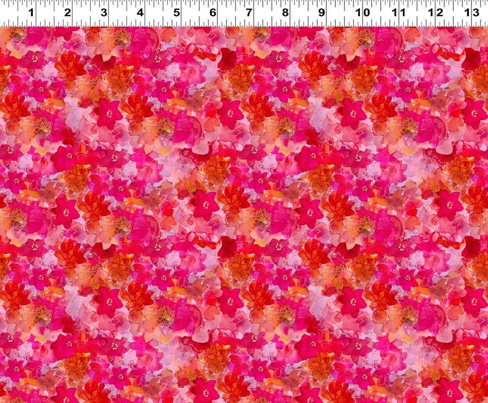 Lily Pond 20 Fat Quarter Bundle, Clothworks FQ0524, Water Lilies Koi Fish Dragonflies Pink Blue Green Floral Fabric