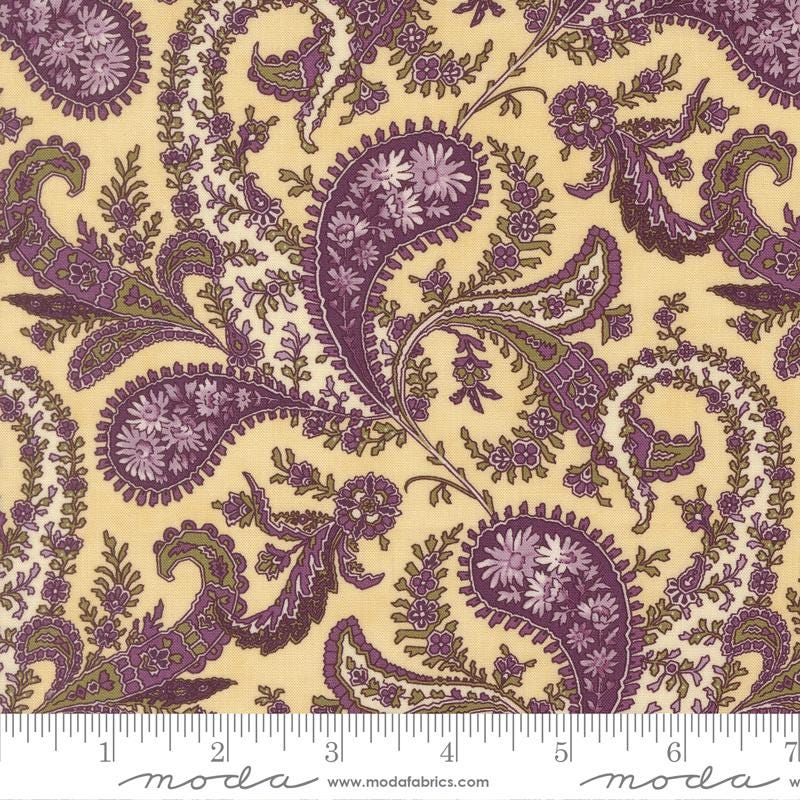 Collections for a Cause Essence 10" Layer Cake, Moda 46270PP, 10" Precut Purple Green Cream Brown Floral Paisley Fabric Squares, Marcus