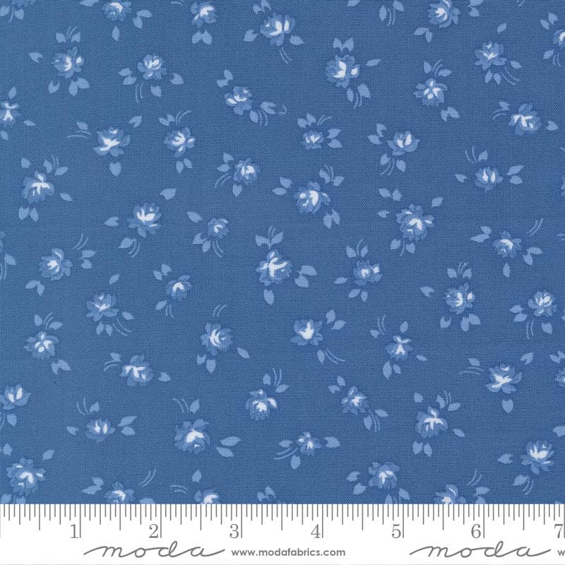 Blueprint 10" Layer Cake, Moda 55330LC, 5" Precut Blue White Green Floral Fabric Squares, Camille Roskelley