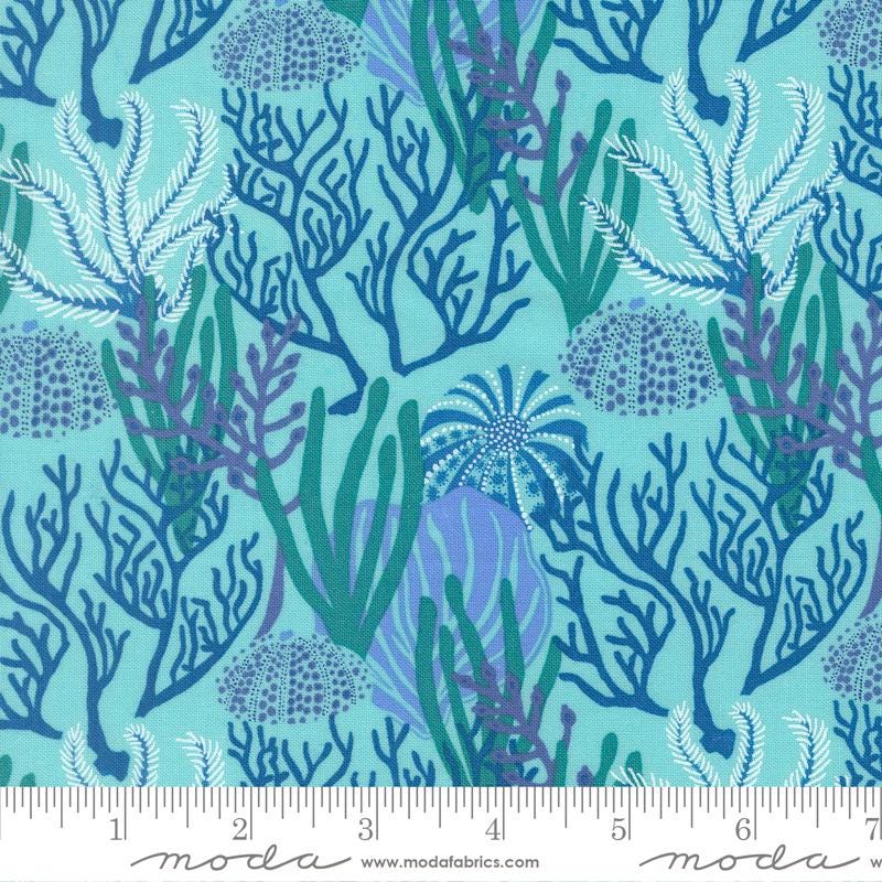 Reef 10" Layer Cake, Moda 27340LC, 10" Precut Blue Pink Green Beige Beach Seashells Fish Ocean Themed Quilt Fabric Squares, Kate Spain