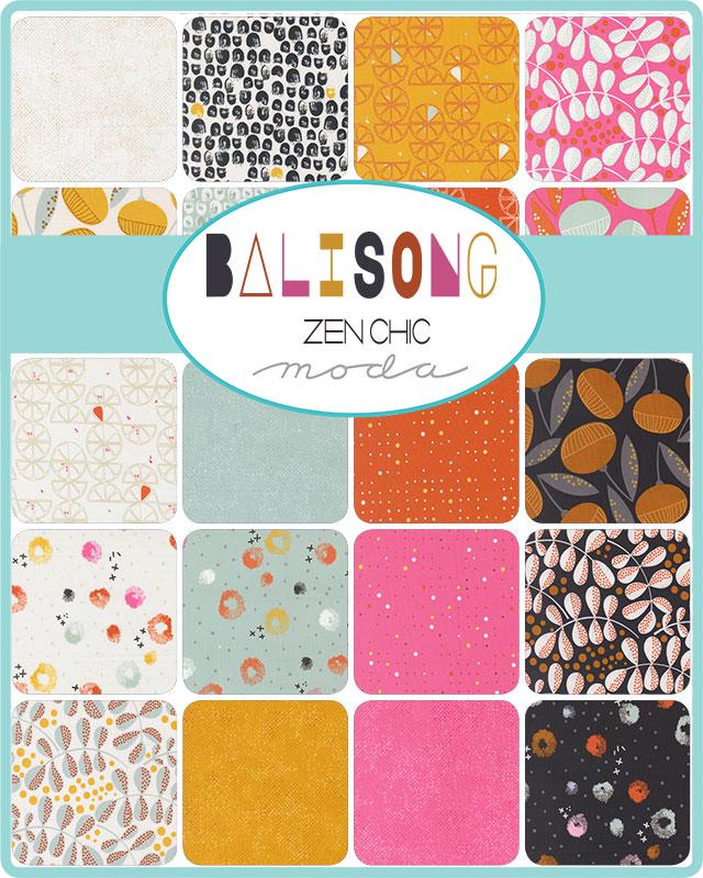 Balisong 5" Charm Pack, Moda 11660PP, 5" Precut Modern Orange Blue Yellow Pink Black Quilt Charm Fabric Squares, Zen Chic