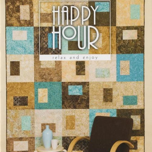 Happy Hour Quilt Pattern Book, Atkinson ATK605, Beginner Friendly Tote Bag Pillow Cover Table Runner Quilts Project Book