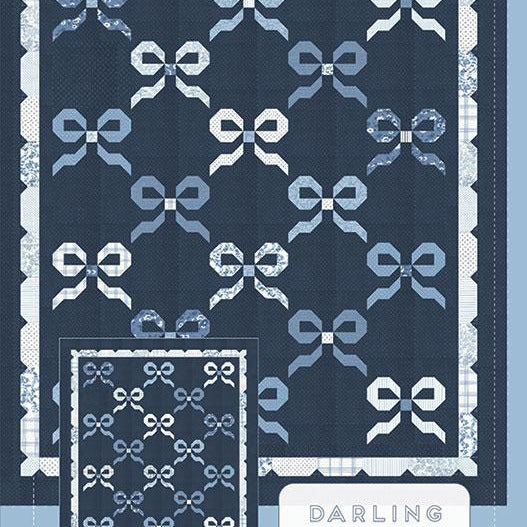 Darling Quilt Pattern, Thimble Blossoms TB290, Fat Quarter FQ Yardage Friendly Bow Bows Throw Quilt Pattern, Camille Roskelley