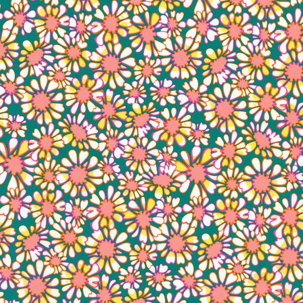 Sunflower Sonata 5" Charm Squares, Robert Kaufman CHS-1330-42, Bright Colorful Digitally Printed Floral 5" Precut Fabric Squares, Lola & Bek
