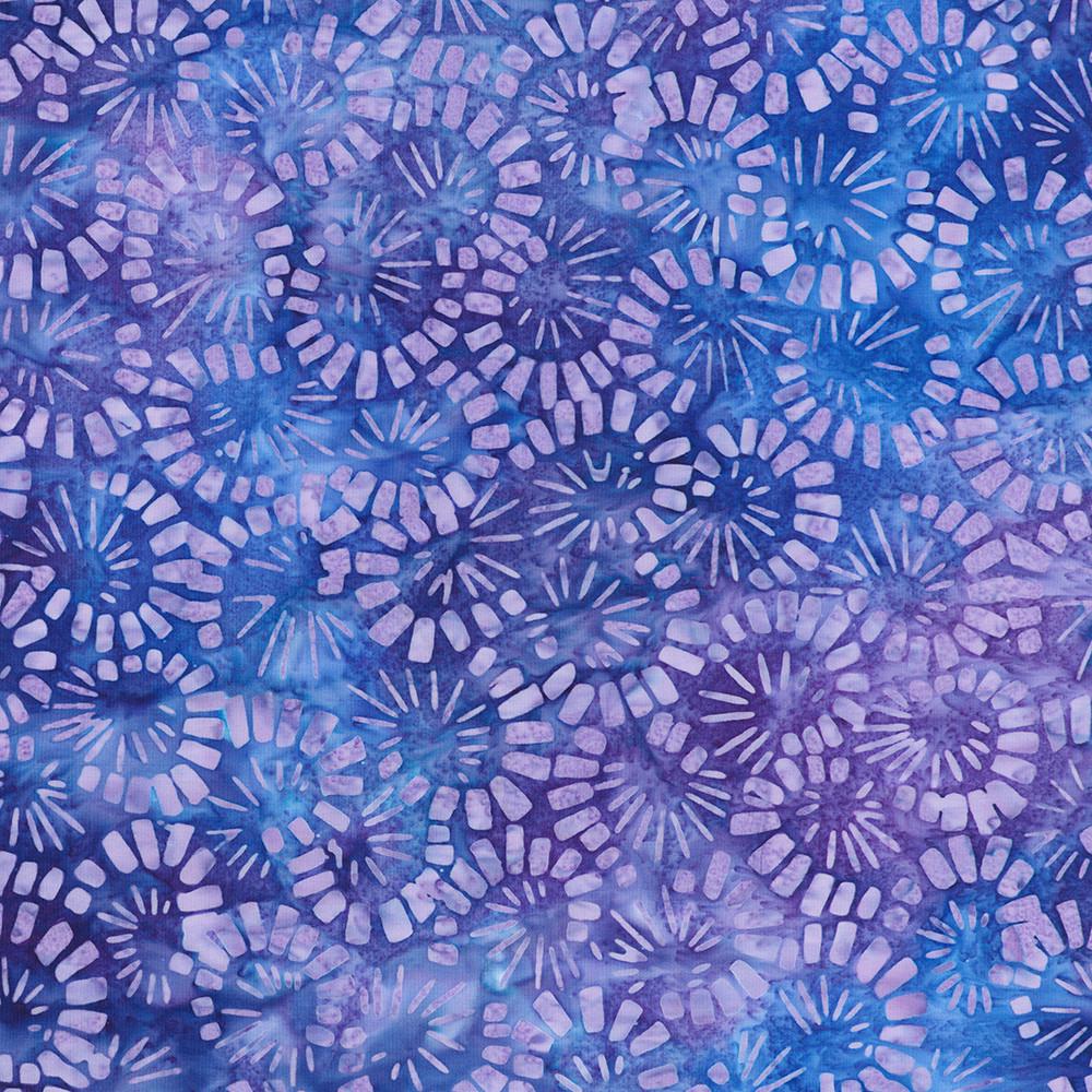 Artisan Batiks Dancing Petals 5" Charm Squares, Robert Kaufman CHS-1318-42, 5" Precut Blue Purple Floral Batik Charm Pack Fabric Squares