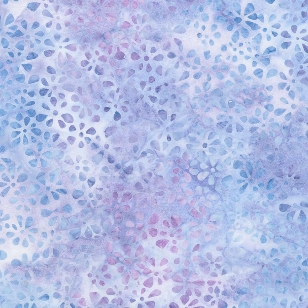 Artisan Batiks Dancing Petals 5" Charm Squares, Robert Kaufman CHS-1318-42, 5" Precut Blue Purple Floral Batik Charm Pack Fabric Squares