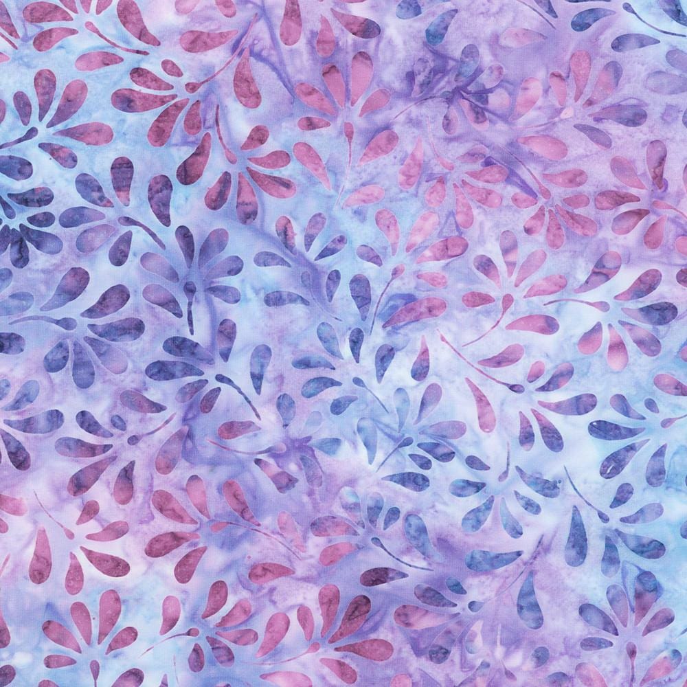 Artisan Batiks Dancing Petals 5" Charm Squares, Robert Kaufman CHS-1318-42, 5" Precut Blue Purple Floral Batik Charm Pack Fabric Squares