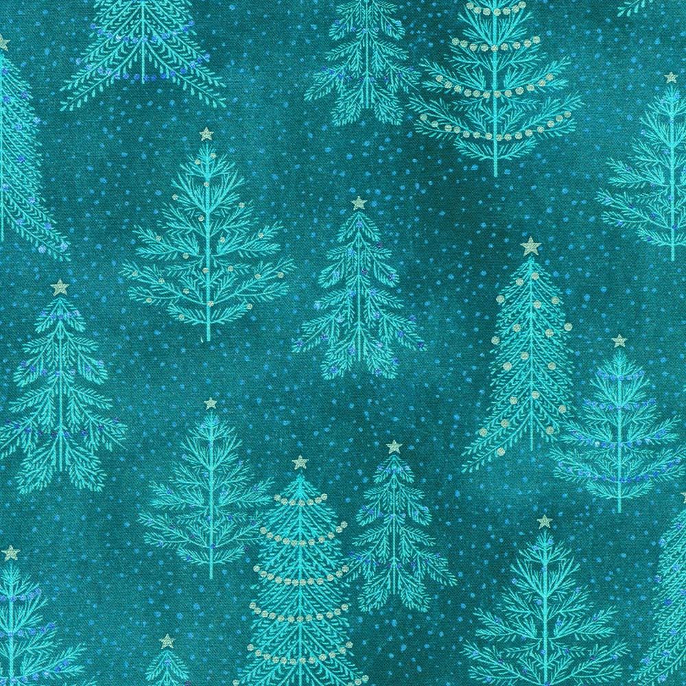 Peaceful 5" Charm Squares, Robert Kaufman CHS-1313-42, 5" Precut Blue Cream Christmas Floral Fabric Squares