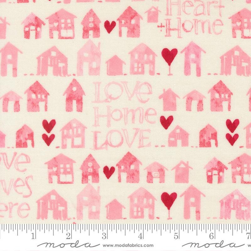 Darling Peony 5" Charm Pack, Moda 48790PP, 5" Precut Pink Red Cream Valentine Wedding Hearts Homes Quilt Fabric Squares, Robin Pickens