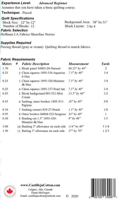 Lighthouses and Boats Panel Blocks Quilt Pattern, Castilleja Cotton CJC-54541, Multi Block Fabric Panel Quilt Pattern, Panel Friendly