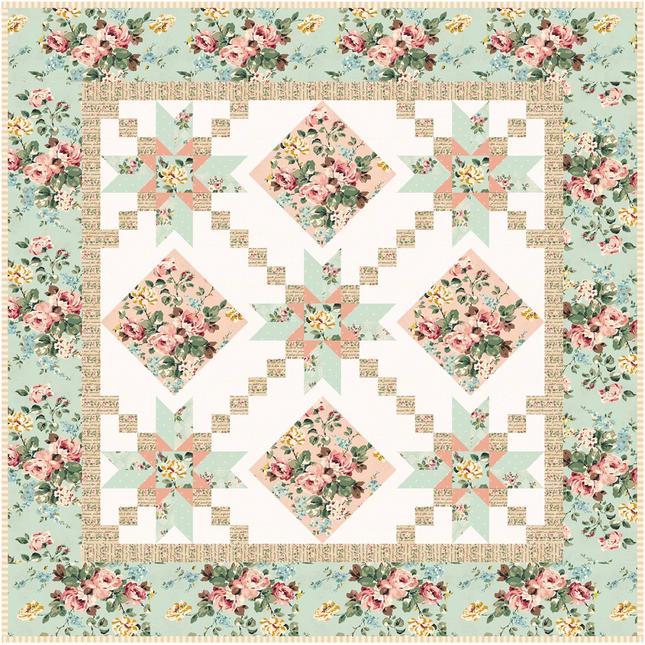 Lavish Quilt Pattern, Material Girlfriends MG120, Yardage Friendly Stars Baby Wall Twin Full King Bed Quilt Pattern