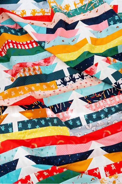 Jelly Trees Quilt Pattern, Modernly Morgan MM-034, Jelly Roll Yardage Friendly Christmas Pine Trees Throw Quilt Pattern, McCollough