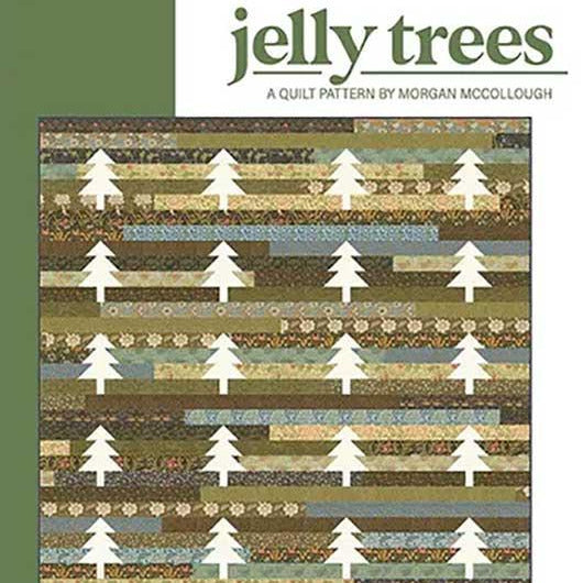 Jelly Trees Quilt Pattern, Modernly Morgan MM-034, Jelly Roll Yardage Friendly Christmas Pine Trees Throw Quilt Pattern, McCollough