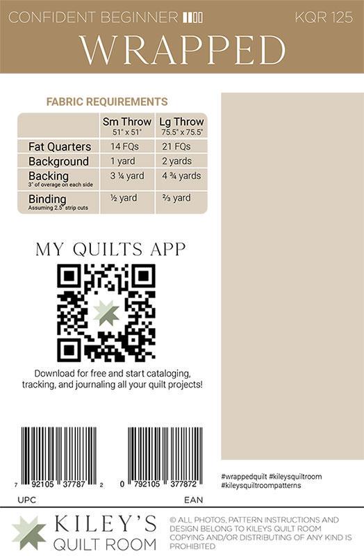 Wrapped Quilt Pattern, Kiley's Quilt Room KQR125, Fat Quarter FQ Friendly Christmas Presents Holiday Gifts Throw Quilt Pattern