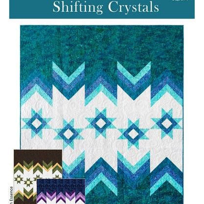 Shifting Crystals Quilt Pattern, Canuck Quilter Designs CQ5674, Yardage Friendly Modern Contemporary Lap Throw Stars Chevrons Quilt Pattern