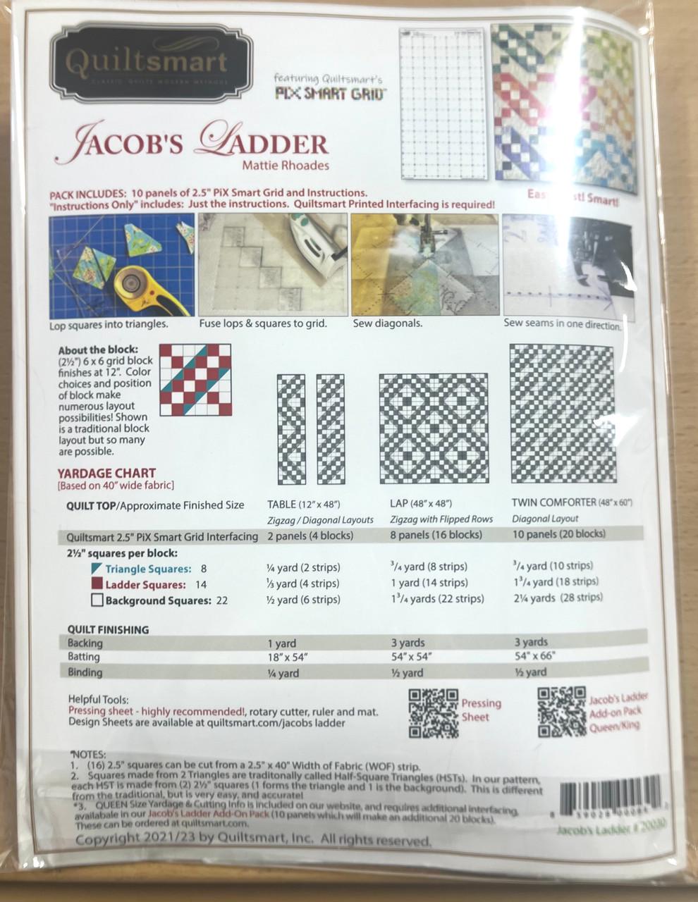 Jacob's Ladder Classic Pack, Quiltsmart QS20030, Printed Fusible Interfacing, Easy Lap Twin or Table Runner Quilt Kit