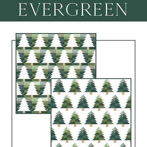 Evergreen Quilt Pattern, Kiley's Quilt Room KQR117, 2.5" Jelly Roll Strips Scrap Friendly Christmas Pine Trees Cabin Life Quilt Pattern