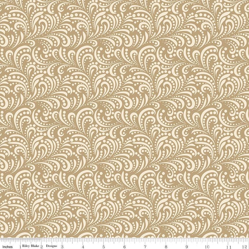 Morning Latte Rolie Polie, Riley Blake RP-16920-40, 2.5" Precut Brown Mint Rose Aqua Rust Floral Fabric Strips, Sandy Gervais
