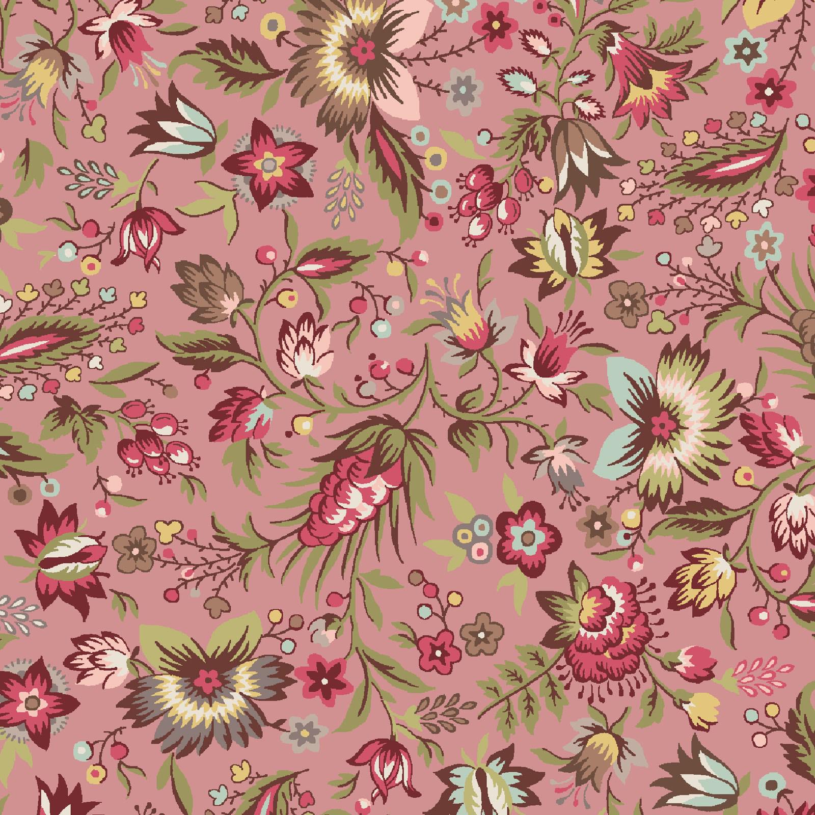 French Market 10" Squares, Maywood Studio SQ-MASFRMA, 10" Precut Purple Cream Brown Red Yellow Green Floral Fabric Squares