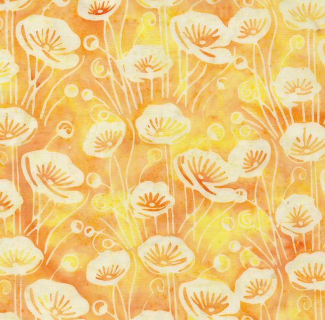 Hello Sunshine Strip Pack, Island Batik, 2.5" Precut Yellow Pink Orange Batik Jelly Roll Fabric Strips