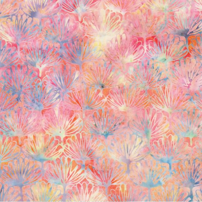 Garden Bloom Strip Pack, Island Batik, 2.5" Precut Purple Pink Green Blue Floral Batik Jelly Roll Fabric Strips