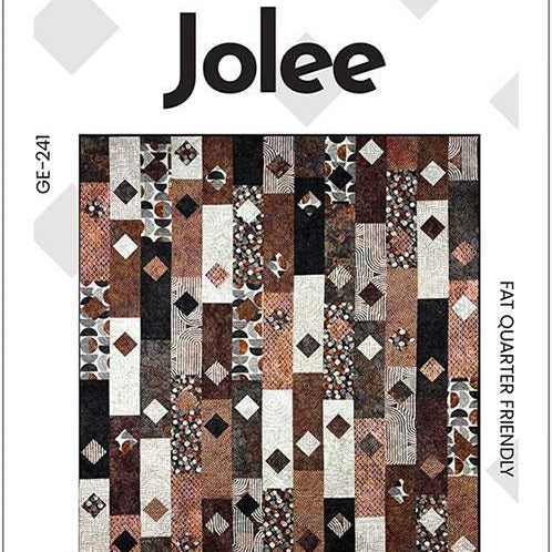 Jolee Quilt Pattern, GE Designs GE241, Fat Quarter FQ Half Yards Friendly Stripology Squared or XL Ruler Pattern, Gudrun Erla