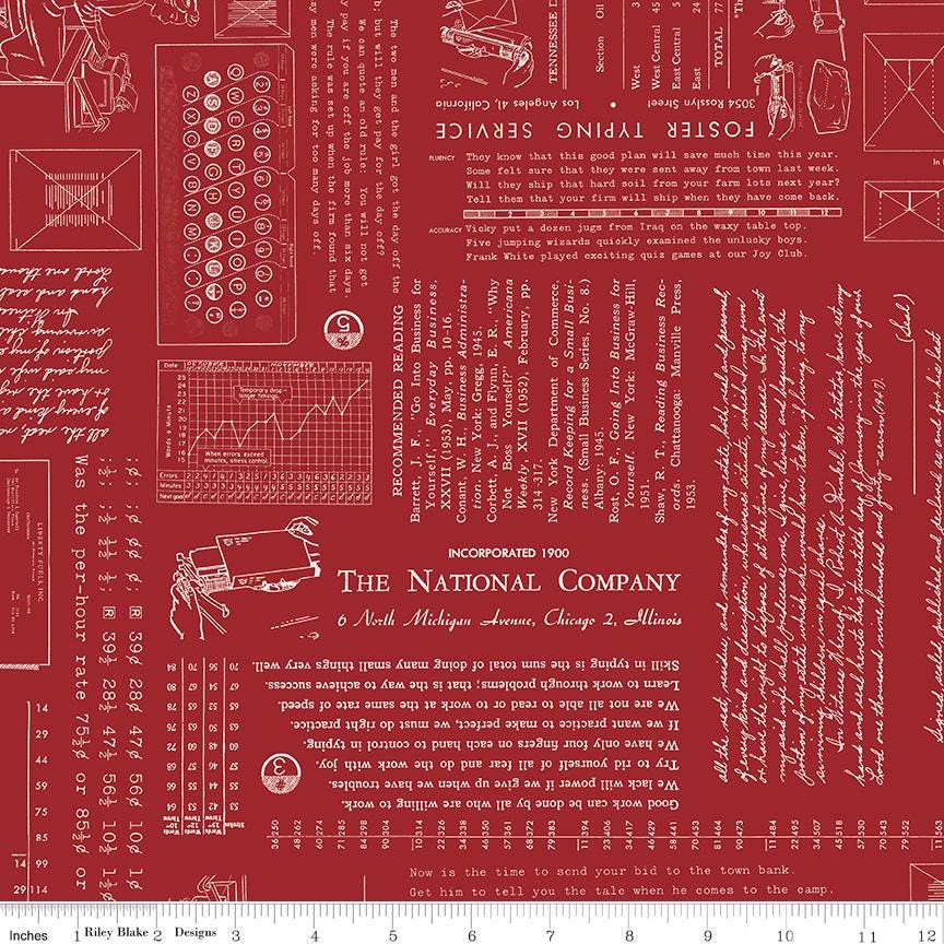 Type/ography 5" Stacker, Riley Blake 5-16850A-42, 5" Precut Low Volume Multicolored Text Quilt Fabric Squares, Lori Holt