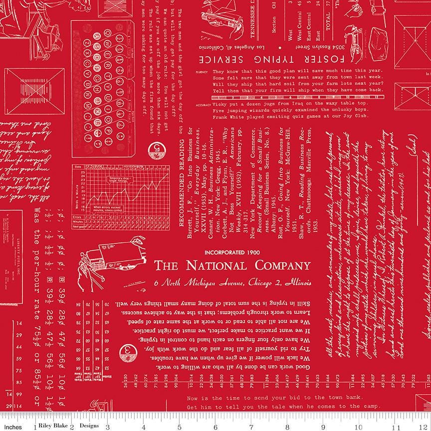 Type/ography 5" Stacker, Riley Blake 5-16850A-42, 5" Precut Low Volume Multicolored Text Quilt Fabric Squares, Lori Holt