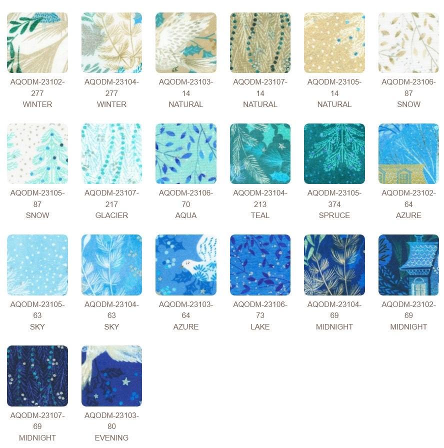 Peaceful 5" Charm Squares, Robert Kaufman CHS-1313-42, 5" Precut Blue Cream Christmas Floral Fabric Squares